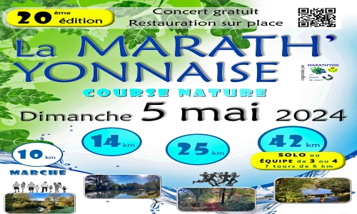 La Roche-sur-Yon. 20ème édition de La Marath'Yonnaise 2024  le dimanche 5 mai 2024.