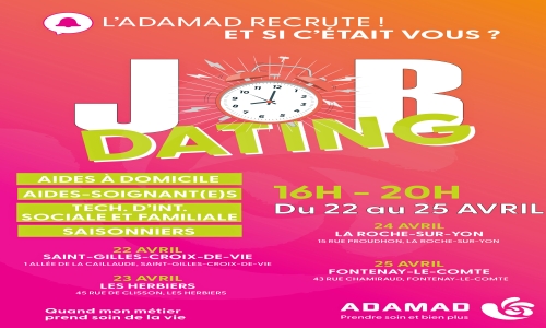 Rencontre professionnelle en Vendée : Jobs Dating du 22 au 25 avril avec ADAMAD