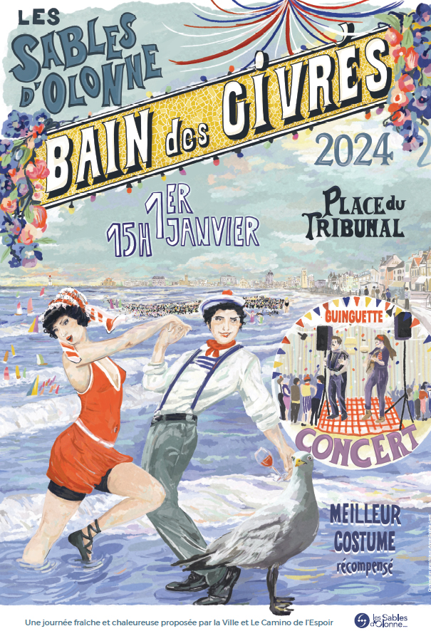 Les Sables d'Olonne. Le Bain des Givrés 2024