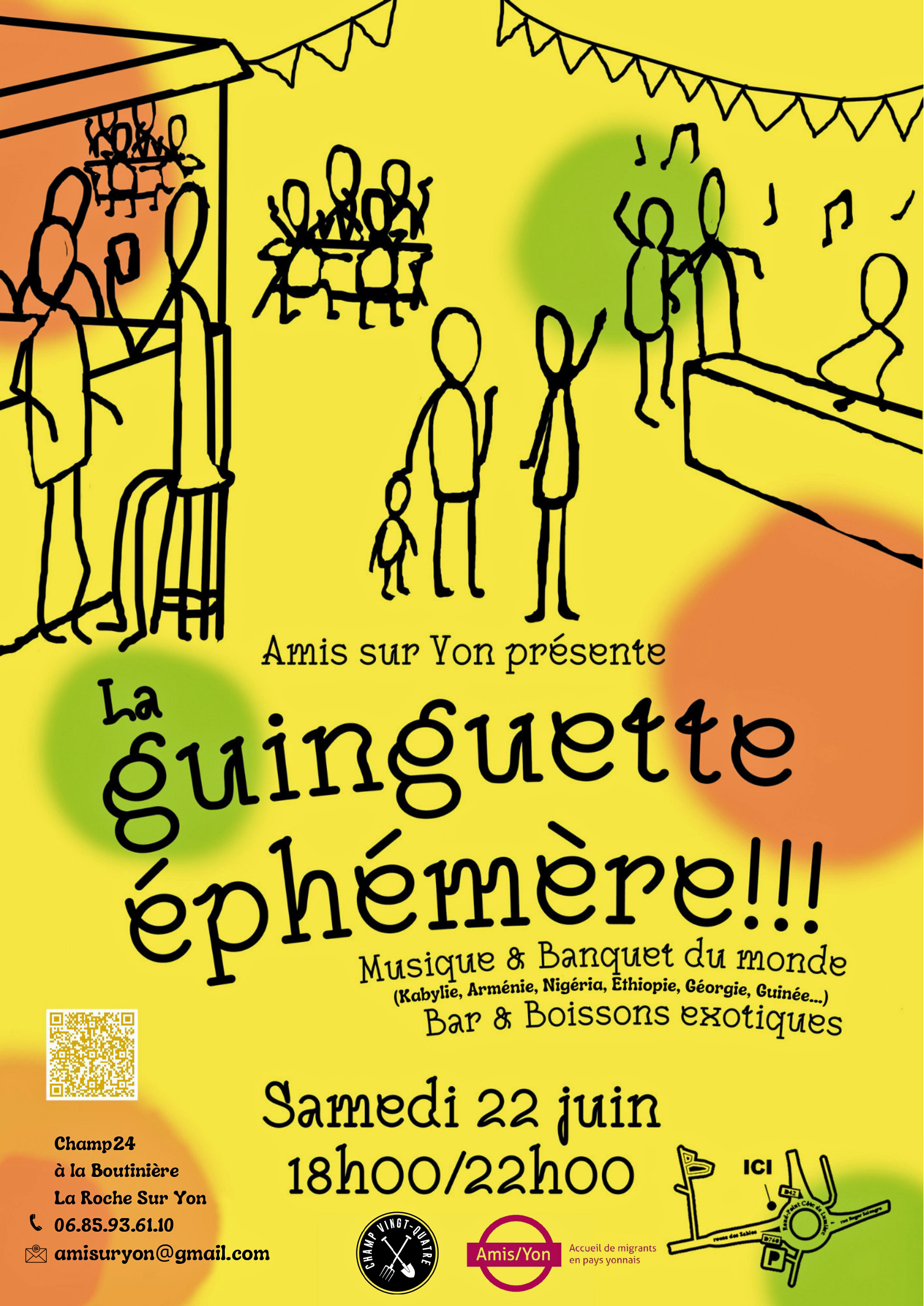 soirée solidaire organisée à Champ 24 par Amis/yon