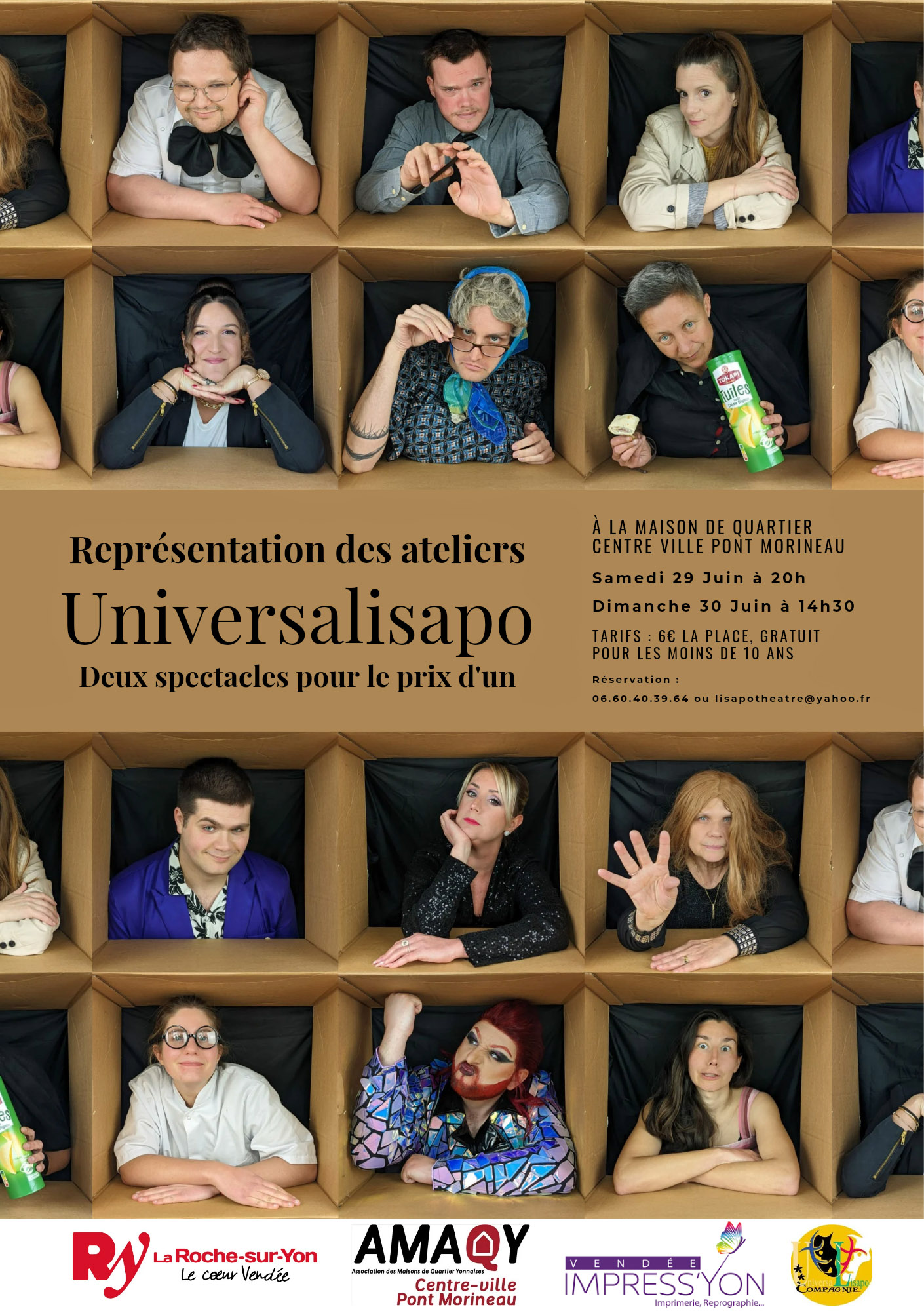 Une jolie fin de saison pour la compagnie Universalisapo. Compagne Universalisapo, fin de saison, représentation théâtrale, La Roche-sur-Yon