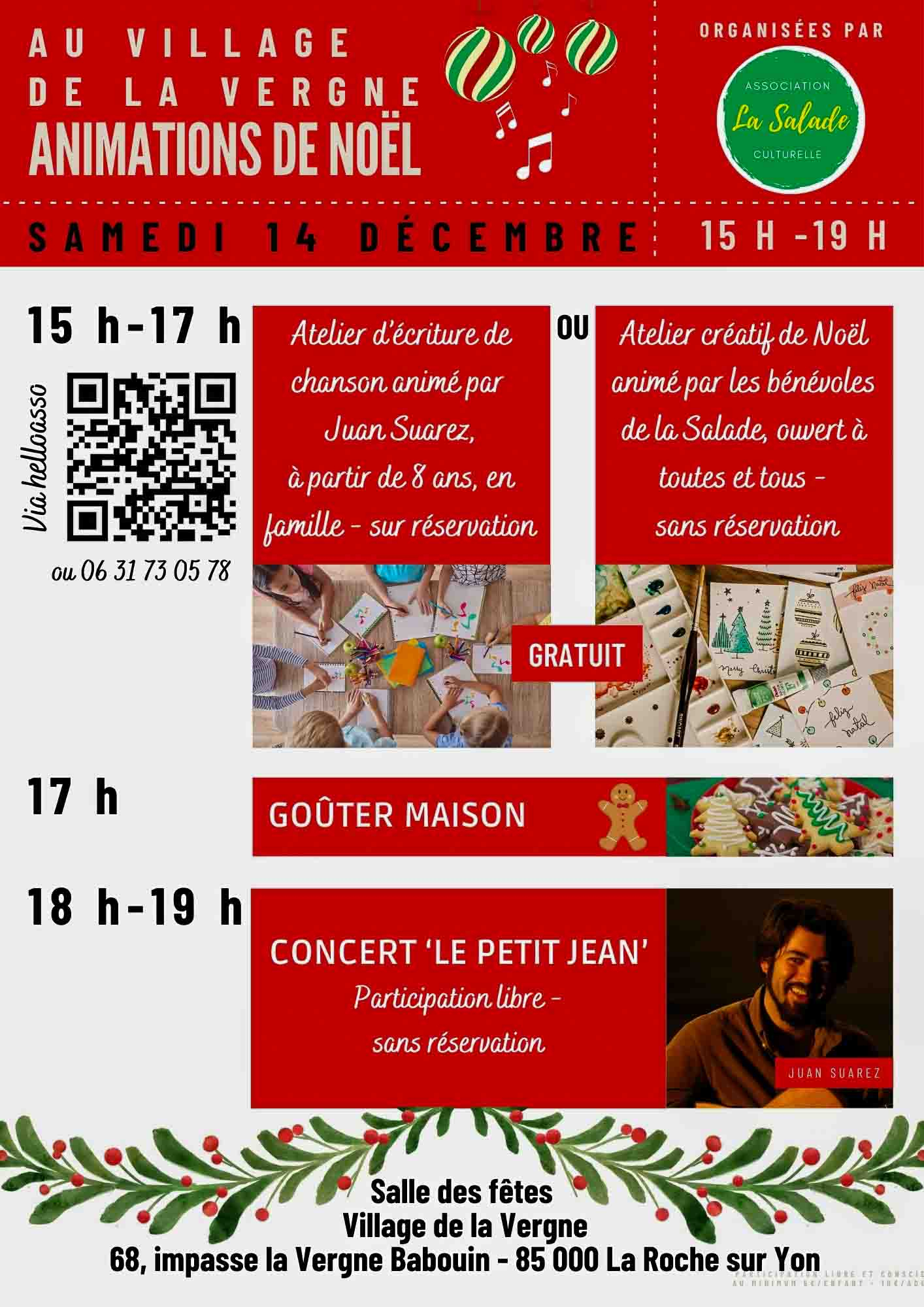 Animations de Noël - Association La Salade