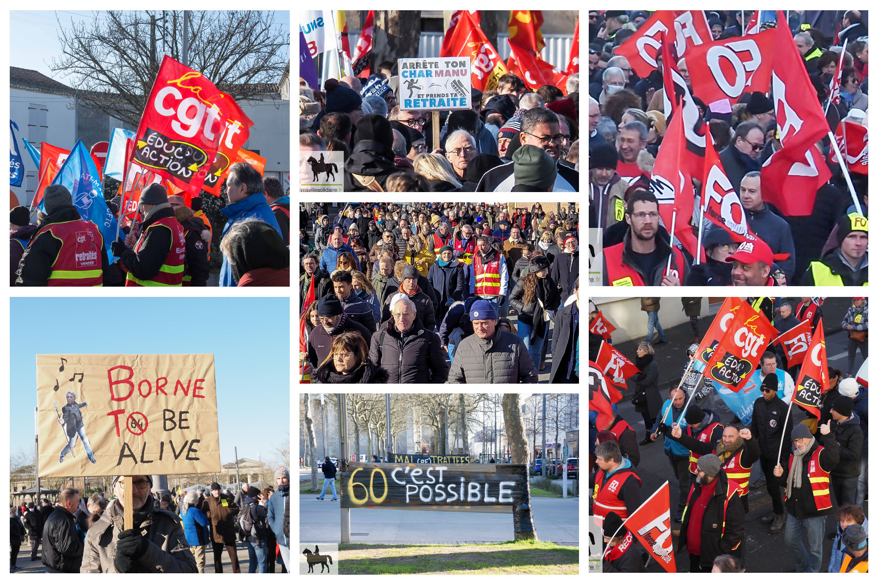 11 FEVRIER 2023 MANIF RESTRAITES LA ROCHE SUR YON mavillesolidaire.fr 2