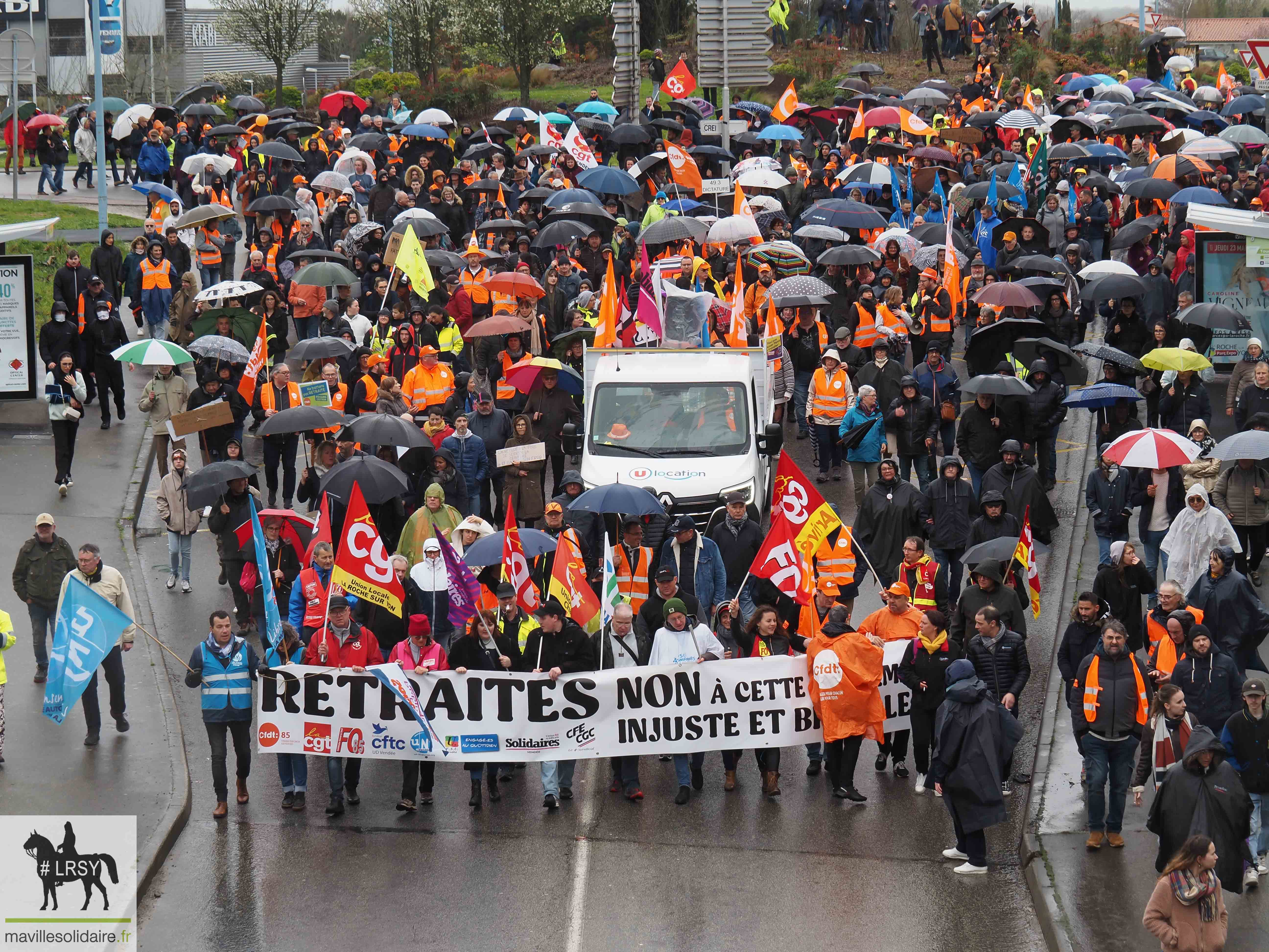 RETRAITE MANIFESTATION DU JEUDI 23 MARS 2023 MAVILLESOLIDAIRE La Roche sur Yon D 20