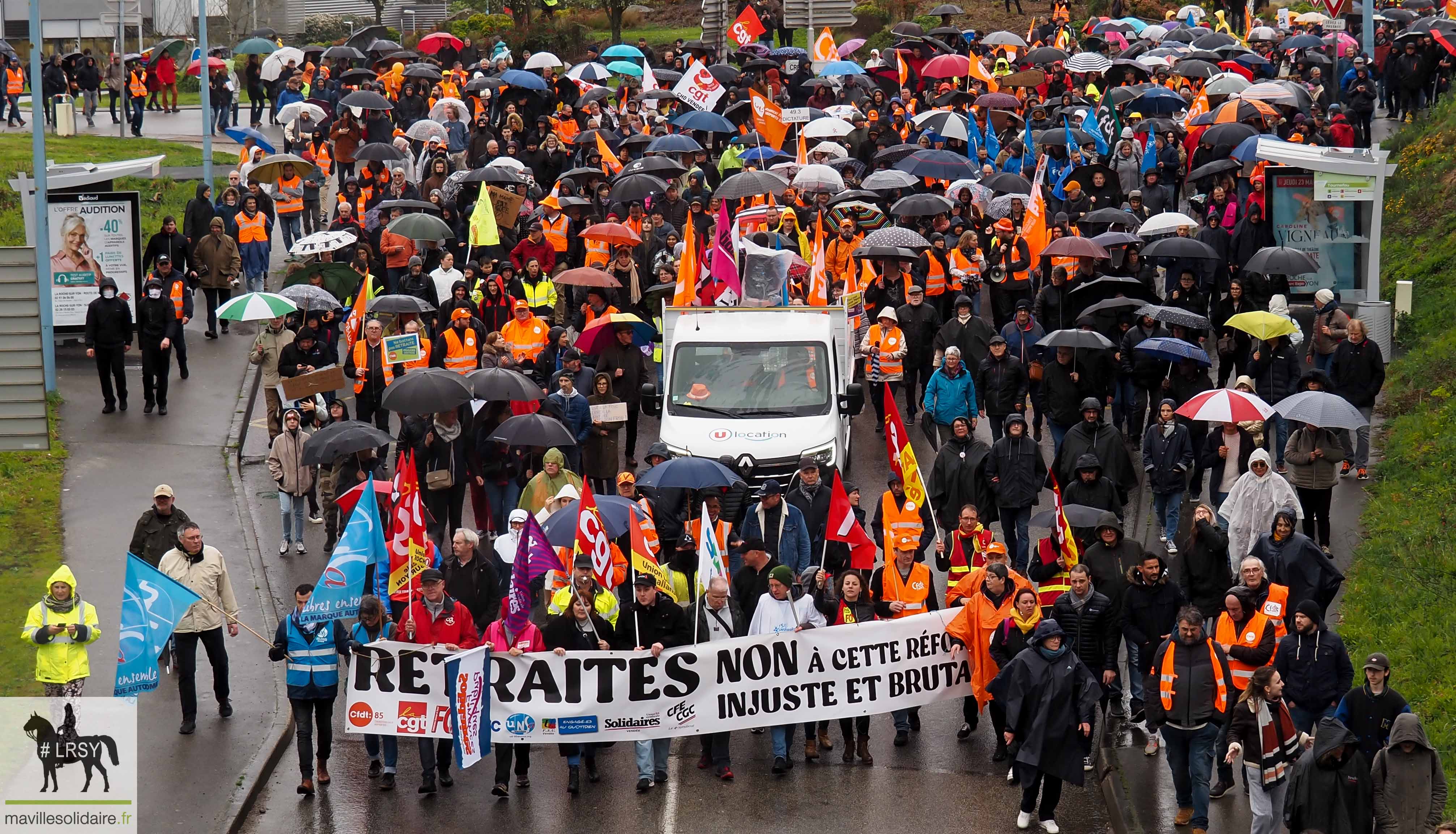 RETRAITE MANIFESTATION DU JEUDI 23 MARS 2023 MAVILLESOLIDAIRE La Roche sur Yon D 21