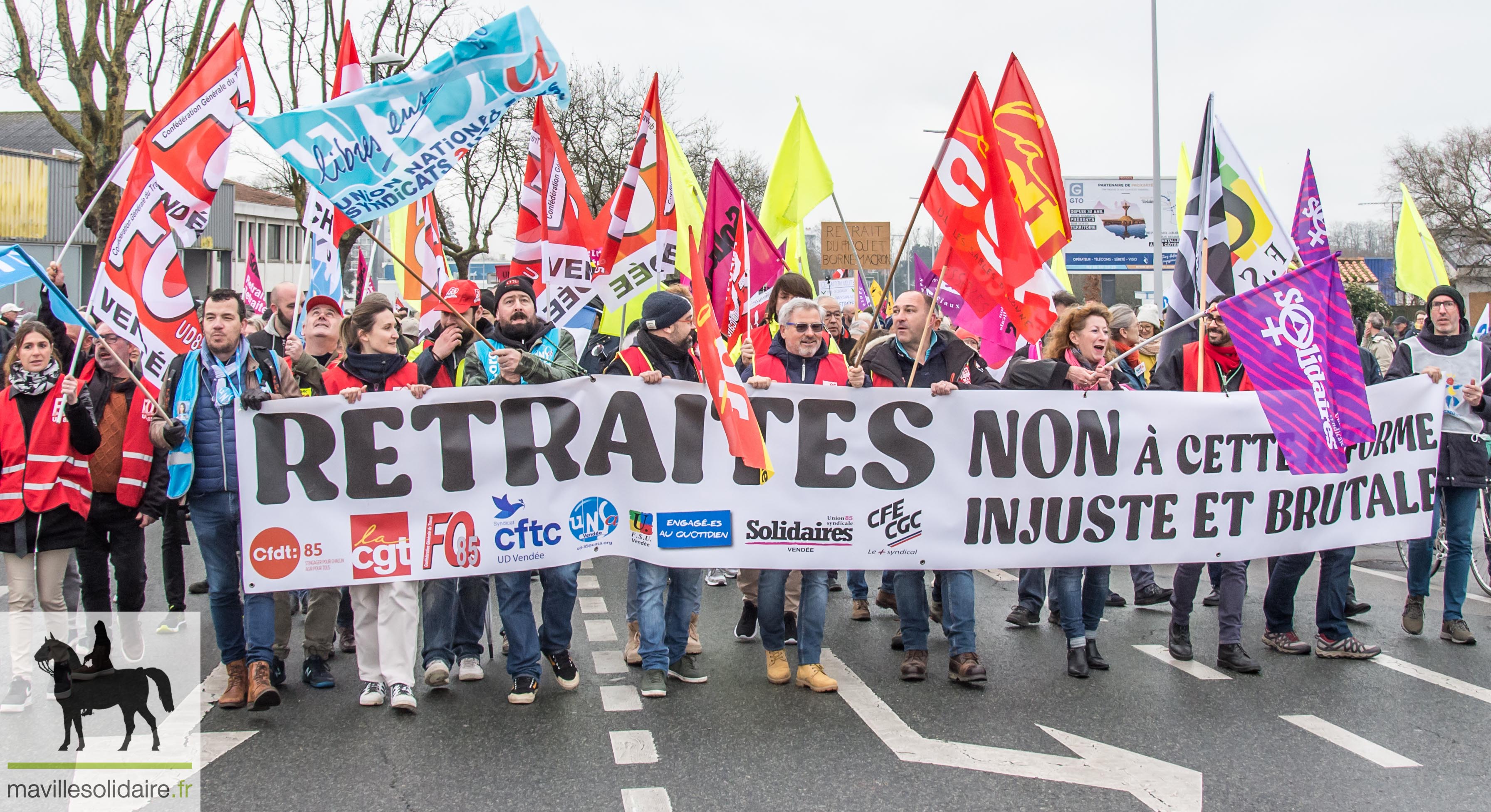 MANIFESTATION CONTRE LES RETRAITES 31 JANVIER 2023 LA ROCHE SUR YON mavillesolidaire.fr