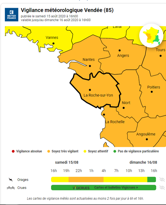 Vigilance orange Vendée 
