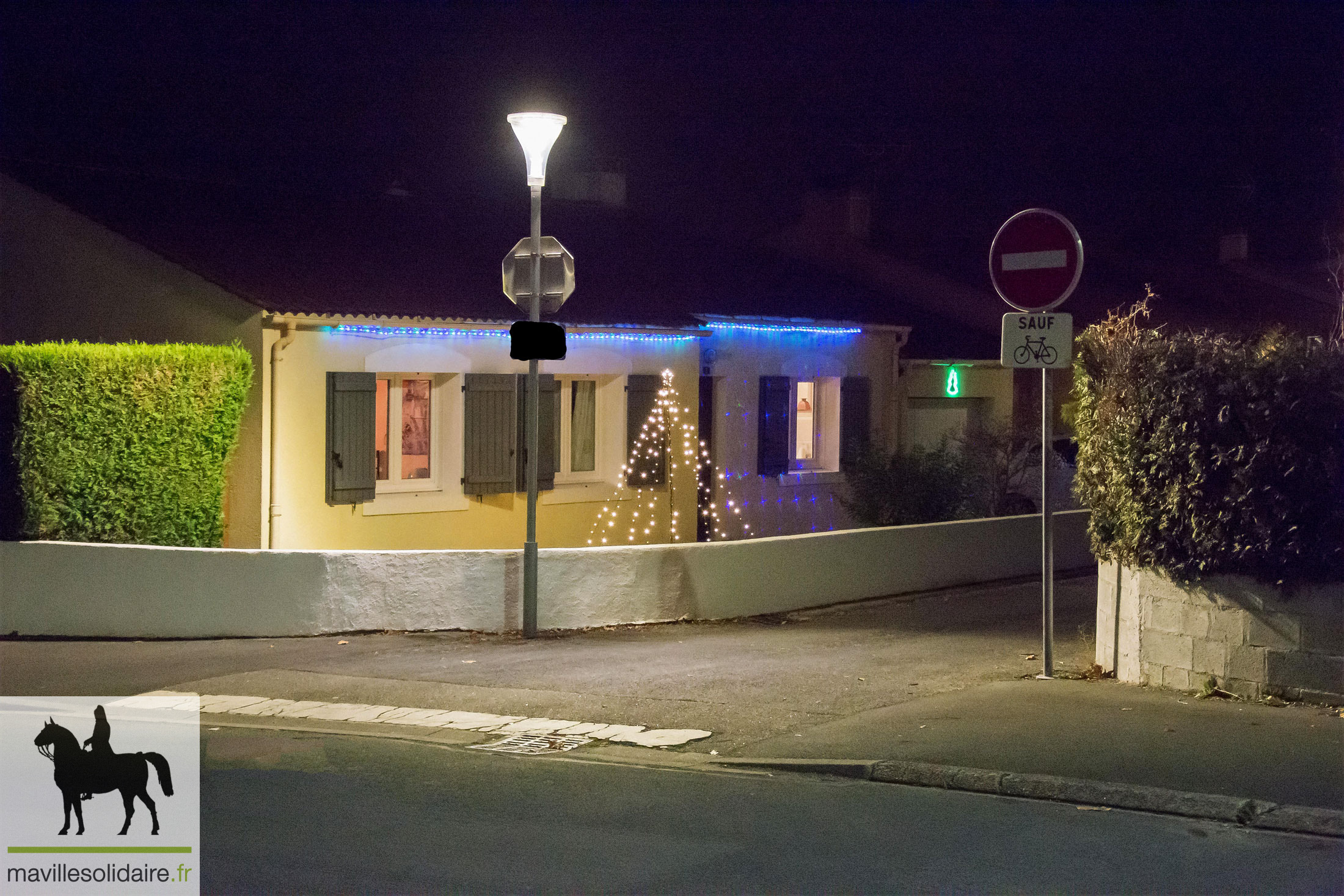 la ville la nuit la Roche sur Yon lumière Noël 4