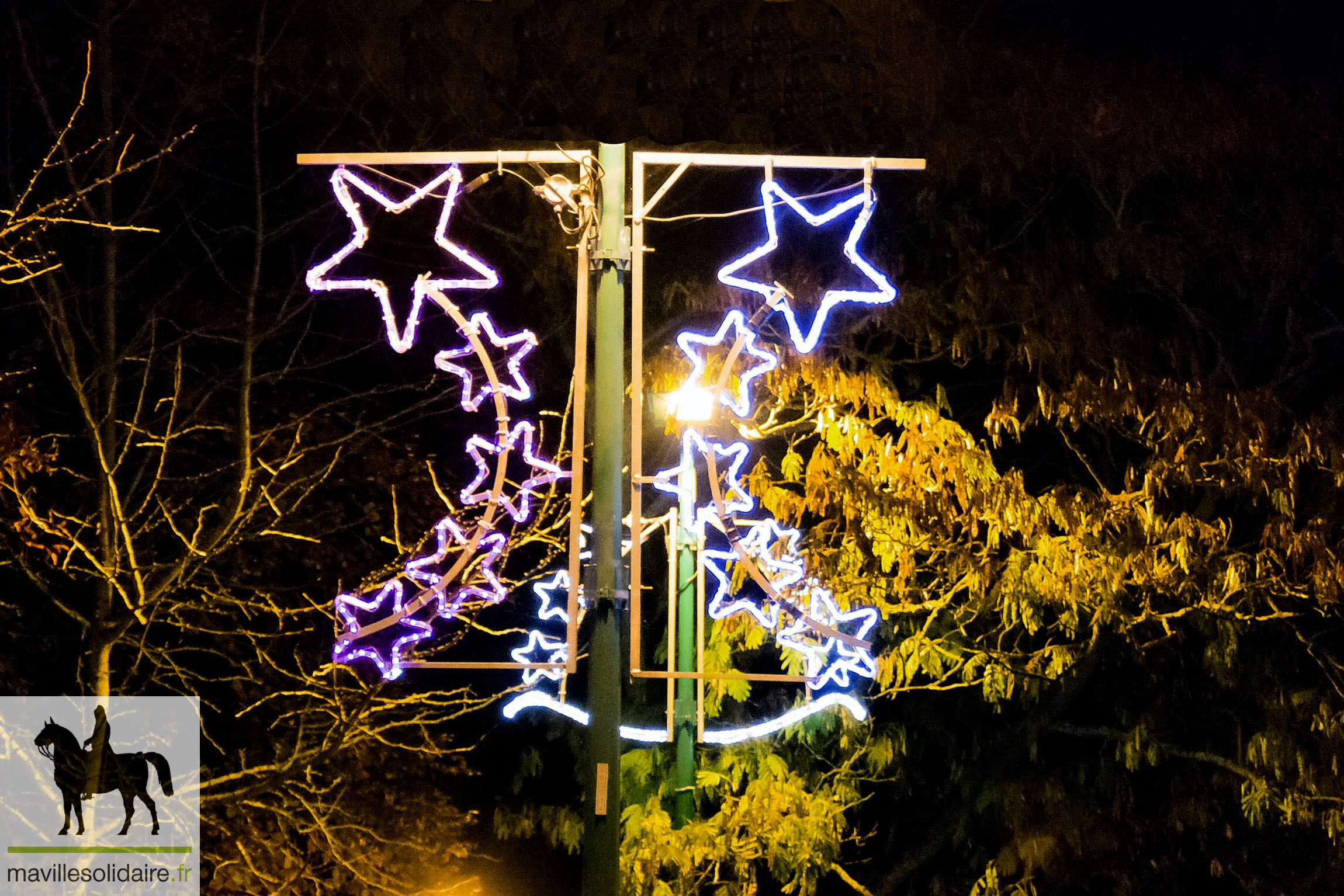 la ville la nuit la Roche sur Yon lumière Noël 4