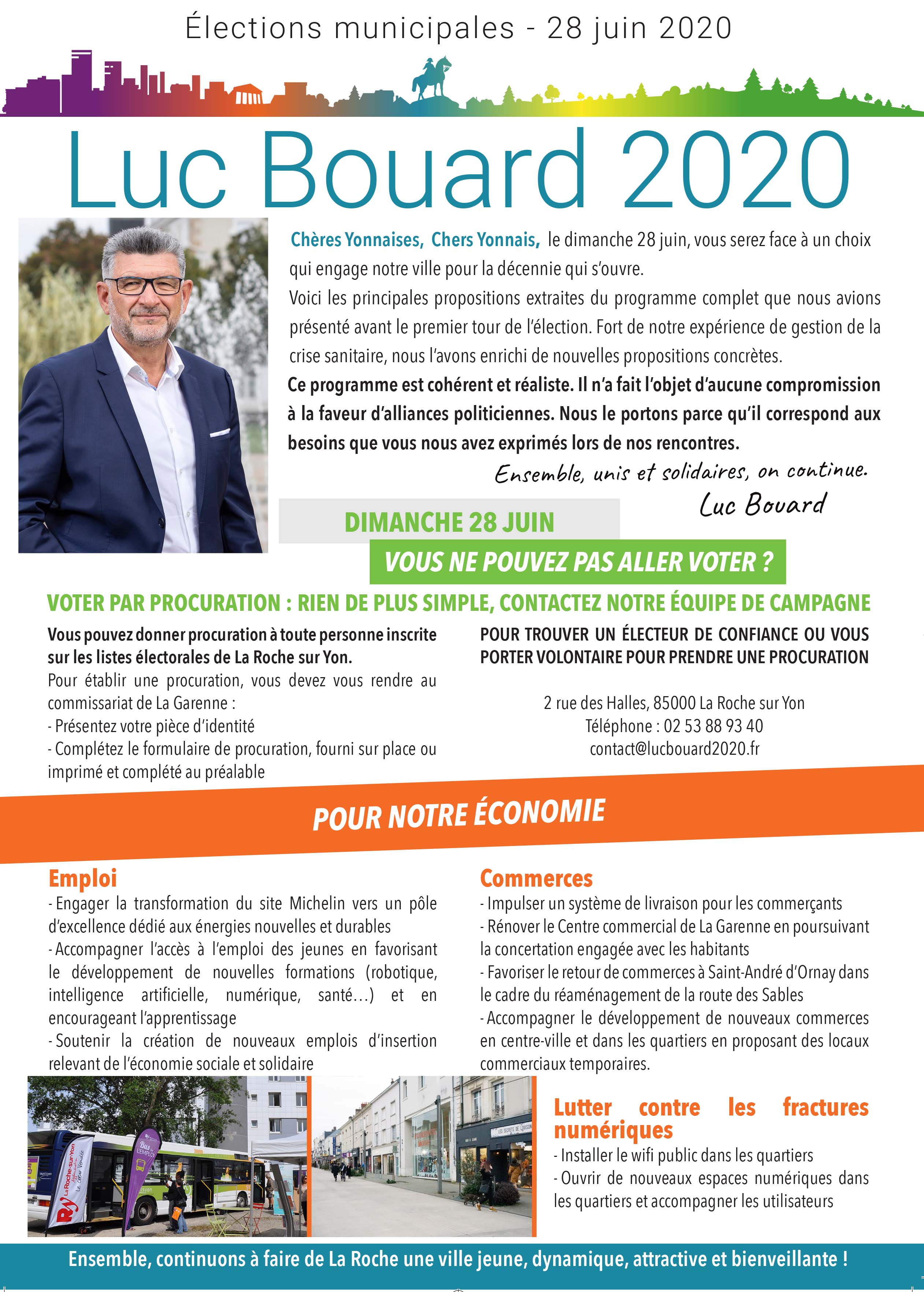 Programme Luc Bouard deuxième tour municipales 2020