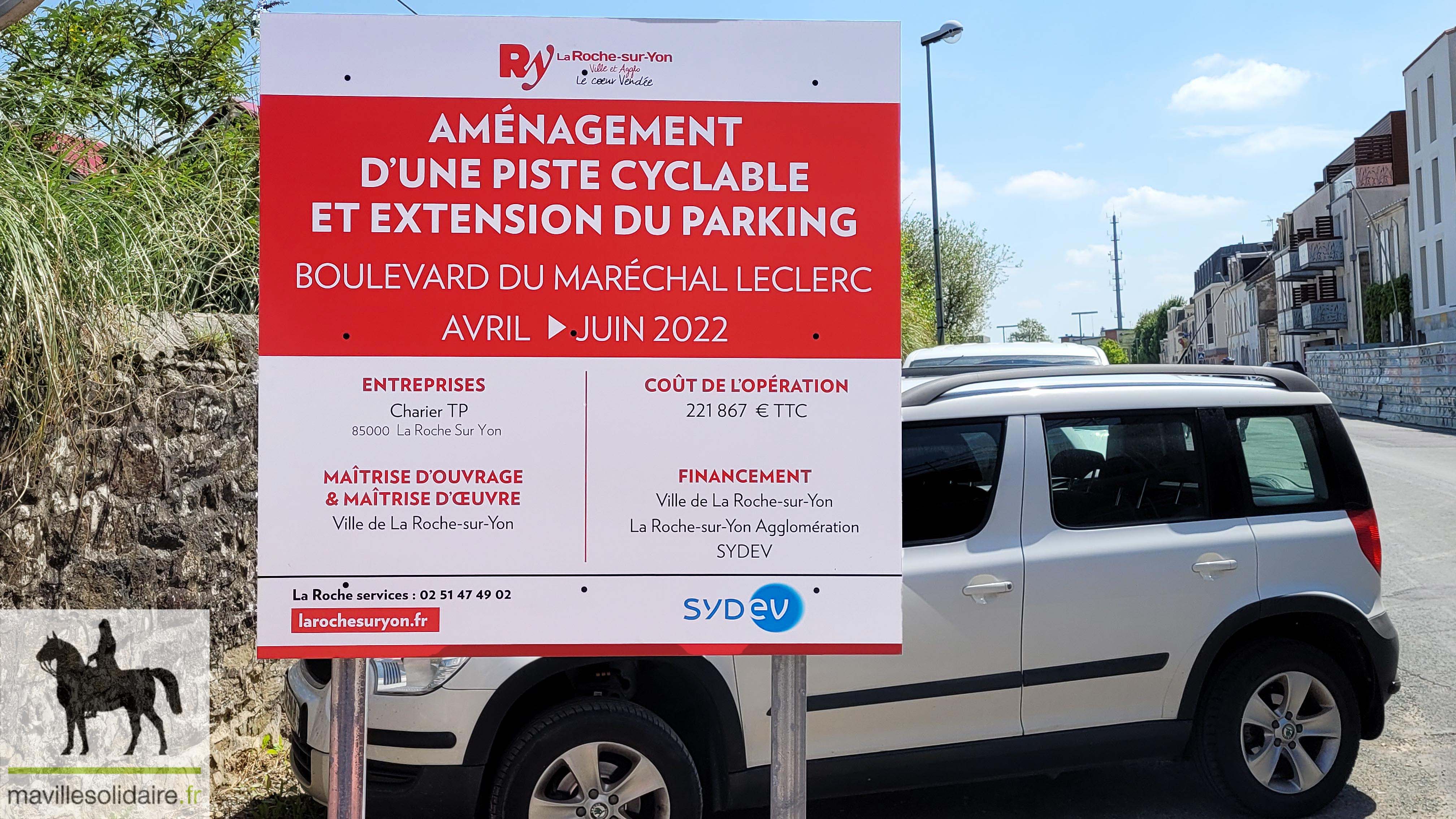 Aménagement parking et piste cyclable bd Leclerc La Roche sur Yon LRSY mavillesolidaire.fr 1