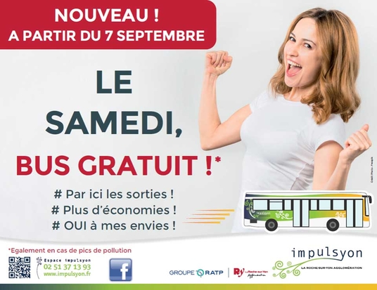 La Roche-sur-Yon les bus gratuits tous les samedis à partir du 7 septembre 2019